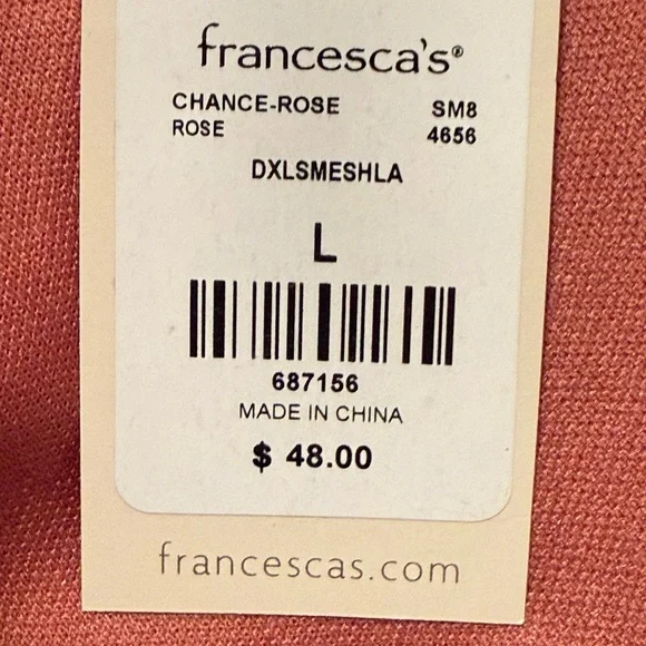 NWT- Francesca’s Lace Dress with Long Flowy Sleeves - Salmon Rose Color - Size L - Picture 11 of 11
